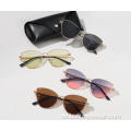 Große neueste Mode Männer Frauen Sonnenbrillen benutzerdefinierte Schattierungen Großhandel Street Style Sonnenbrillen Rahmen Metall Sonnenbrillen
